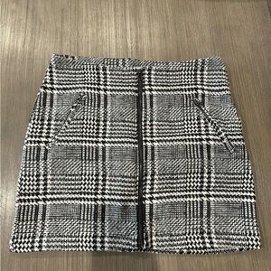 Kori Black and White Checkered Mini Skirt